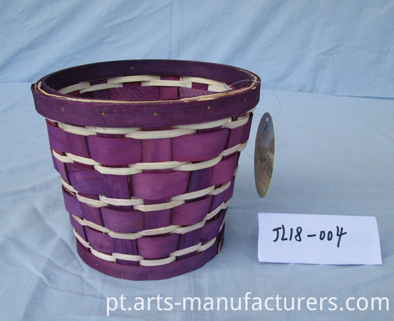 cesta de lascas de madeira redonda round wood chip basket